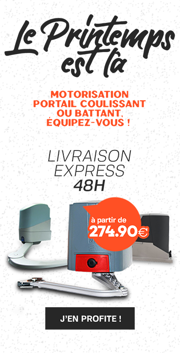 Le printemps est là - Motorisation portail coulissant ou battant, équipez-vous - Livraison 48h - A partir de 274,90€ - J'en profite !