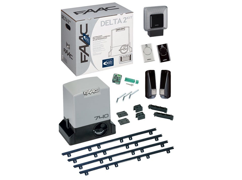 Motorisation portail coulissant 500Kg - Kit Delta 2 + crémaillère 4m - FAAC - 105630144