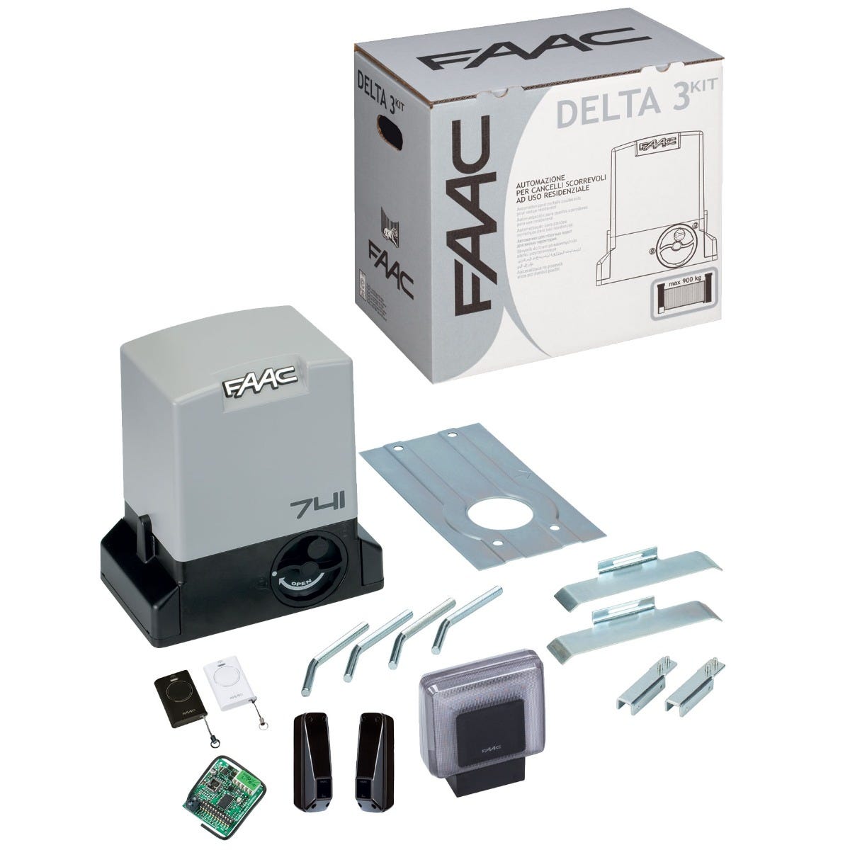 Motorisation portail coulissant - Delta 3 Kit Integral 230 V NW - FAAC - 105654147